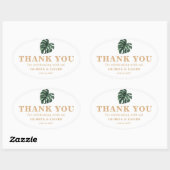Tropical Palm Leaf Wedding Ovaler Aufkleber (Blatt)