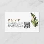Tropical Palm Leaf Wedding QR UAWG Begleitkarte (Vorderseite)
