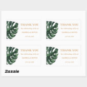 Tropical Palm Leaf Wedding Rechteckiger Aufkleber (Blatt)
