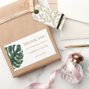 Tropical Palm Leaf Wedding Rechteckiger Aufkleber