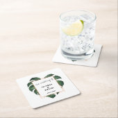 Tropical Palm Leaf Wedding Rechteckiger Pappuntersetzer (Vor Ort)
