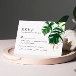 Tropical Palm Leaf Wedding RSVP
