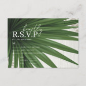 Tropical Palm Leaf Wedding RSVP Begleitkarte (Vorderseite)