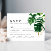 Tropical Palm Leaf Wedding RSVP Karte