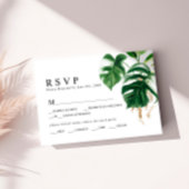 Tropical Palm Leaf Wedding RSVP Karte