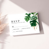 Tropical Palm Leaf Wedding RSVP Karte