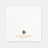 Tropical Palm Leaf Wedding Serviette (Vorderseite)