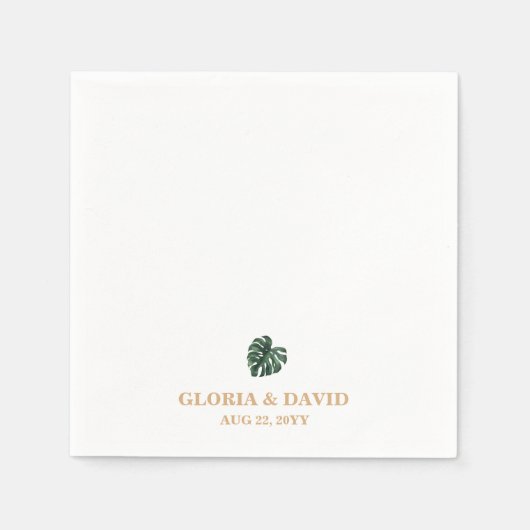 Tropical Palm Leaf Wedding Serviette (Vorderseite)