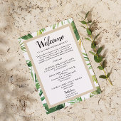 Tropical Palm Leaf Wedding Weekend Tour Einladung