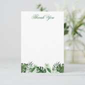 Tropical Palm Leaf Wohnung Danke Karte (Stehend Vorderseite)