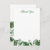 Tropical Palm Leaf Wohnung Danke Karte (Vorne/Hinten)