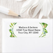 Tropical Palm Leaf Wreath Wedding Rücksendeadresse (Insitu)