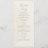 Tropical Palm Leaf Wüstenhochzeit Menükarte (Rückseite)