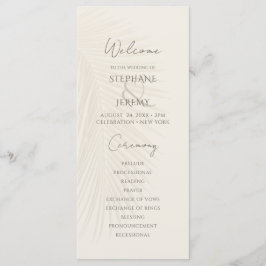 Tropical Palm Leaf Wüstenhochzeit Menükarte