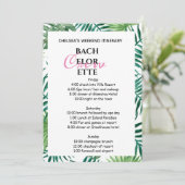 Tropical Palm Leafy Bachelorette Wochenende Einladung (Stehend Vorderseite)