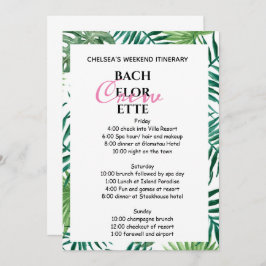 Tropical Palm Leafy Bachelorette Wochenende Einladung