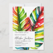 Tropical Palm Leaves Retirement Party Invitation Einladung (Vorderseite)