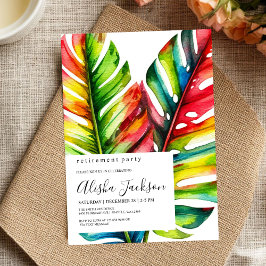 Tropical Palm Leaves Retirement Party Invitation   Einladung