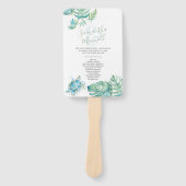 Tropical Palm Leaves Sea Turtle Wedding Fächer (Vorderseite)