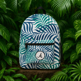 Tropical Palm Leaves Seamless Pattern Bedruckter Rucksack