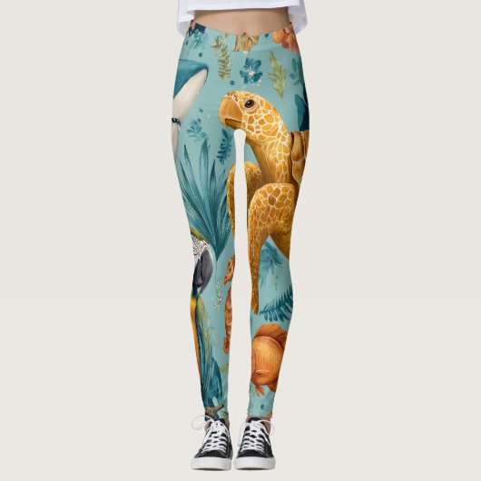 Tropical Palm Leggings (Vorderseite)