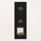 Tropical Palm Leopard Print Wild Black Monogram Yogamatte (Vorderseite)