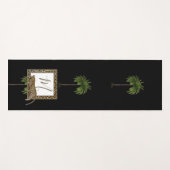 Tropical Palm Leopard Print Wild Black Monogram Yogamatte (Vorderseite (Horizontal))