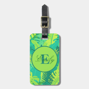 Tropical Palm Monogram Gepäcktag Gepäckanhänger