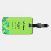 Tropical Palm Monogram Gepäcktag Gepäckanhänger (Rückseite horizontal)