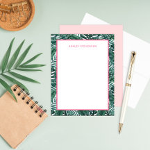 Tropical Palm Monstera Blätter Rosa Individuelle N