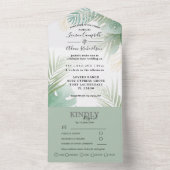 Tropical Palm Monstera Green Wedding All In One Einladung (Innen Boden)