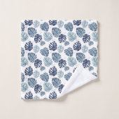 Tropical Palm Navy Blue Gold Badhandtuch Set (Waschlappen)