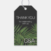 Tropical Palm Night Sky Moderne Initialen Hochzeit Geschenkanhänger (Vorderseite)