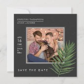Tropical Palm Night Sky Save the Date Minimalistis (Vorderseite)