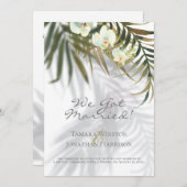 Tropical Palm & Orchid Shadows Beach Nur verheirat Einladung (Vorne/Hinten)