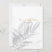 Tropical Palm & Orchid Shadows Beach Wedding Einladung (Rückseite)