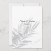 Tropical Palm & Orchid Shadows Beach Wedding Invit Einladung (Rückseite)