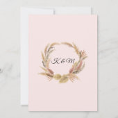 Tropical Palm Pampas Gras Grüne Blush Bloral Einladung (Rückseite)