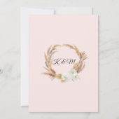 Tropical Palm Pampas Gras Grüne Blush Bloral Einladung (Rückseite)