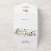 Tropical Palm Pampas Grass Schwarze Hochzeit All In One Einladung (Außenbereich)