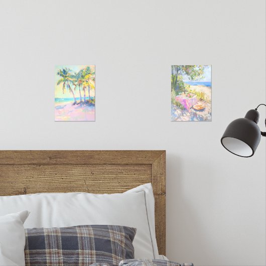 Tropical Palm Pastel Coastel Mauer Set 2 (Schlafzimmer)