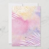 Tropical Palm Pastel Rainbow Pool Party Geburtstag Einladung (Rückseite)