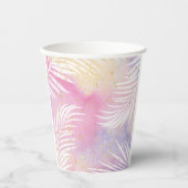 Tropical Palm Pastel Rainbow Pool Party Pappbecher (Vorderseite)