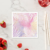 Tropical Palm Pastel Rainbow Pool Party Serviette (Beispiel)