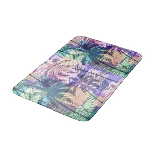 Tropical Palm Pattern Bad Matten (Schrägansicht)