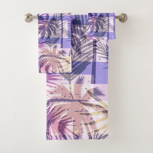 Tropical Palm Pattern Handtuch Set (Insitu)
