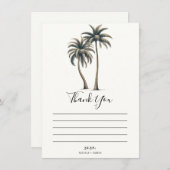 Tropical Palm Rustic Coastal Wedge Vielen Dank Einladung (Vorne/Hinten)