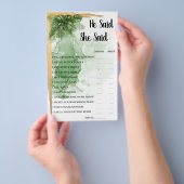 Tropical Palm sagte er sagte, sie sagte Brautparty Flyer (Handgriff)