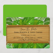 Tropical Palm Save the Date Card (Vorne/Hinten)