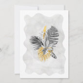 Tropical Palm Schwarz-weiß Gold 90. Geburtstag Einladung (Rückseite)